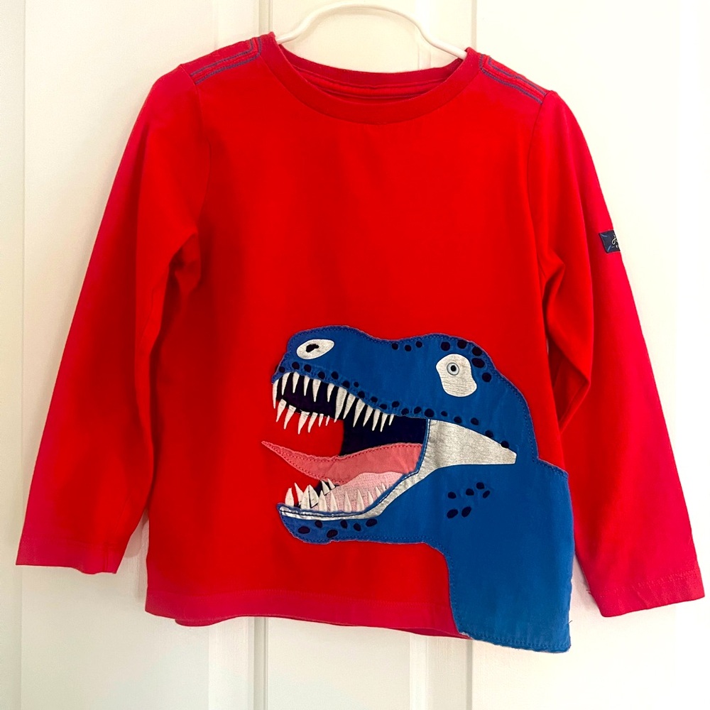 Joules Long Sleeve T-Rex Appliqué t-shirt Size 6 Boys